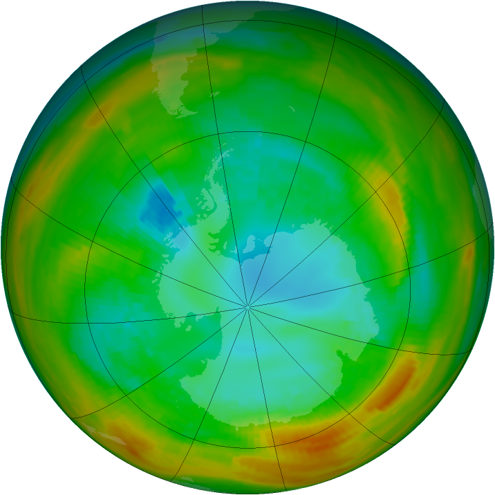 Antarctic ozone map for 24 August 1979
